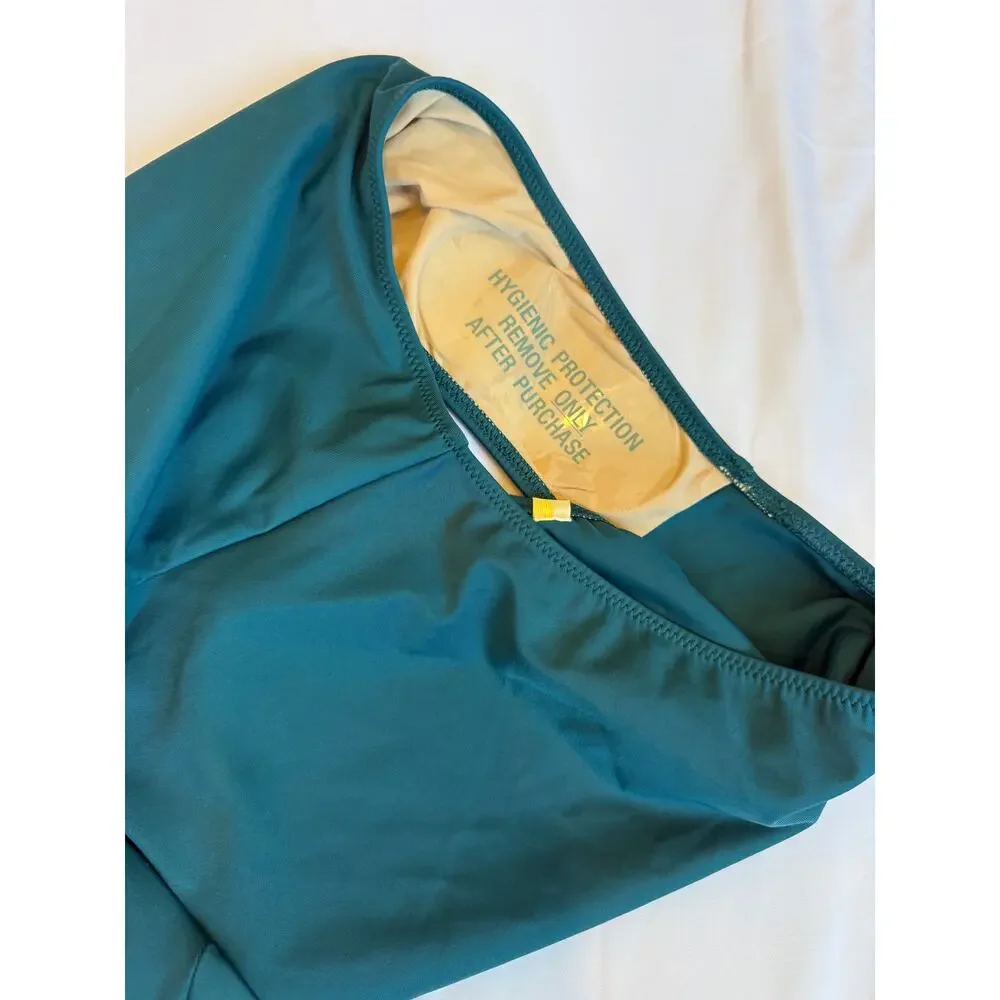 NWT Summersalt Sidestroke The Ruffle Teal One Shoulder Swimsuit, 8 - Picture 7 of 7
